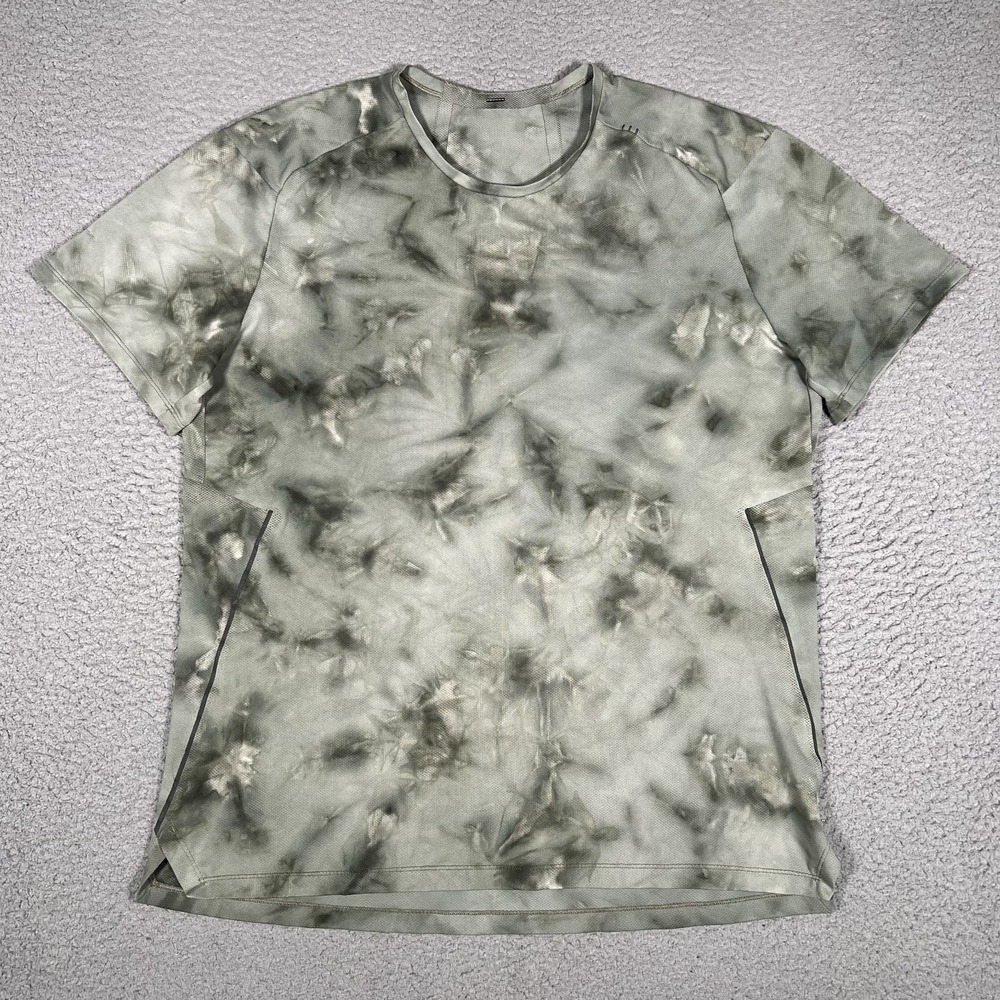Lululemon Shirt Mens Medium Gray Tie Dye Athletic Casual Gym Workout Running